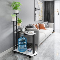 Nordic creative side Iron mobile wheeled sofa side modern simple living room household multifunctional shelf