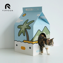 PURROOM cat scratch board cat nest one Japanese round corrugated paper grinder summer cat house cat toy