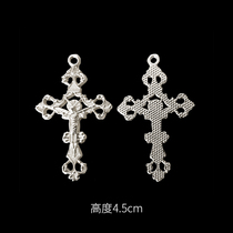 Cross pendant rose Chan rosary accessories White K 4 5cm