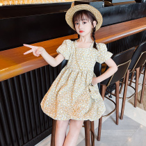  Girls floral dress summer Western style 2021 new Korean childrens summer net red thin little girl skirt