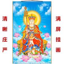 Jizang King Bodhisattva HD Buddha portrait painting Buddha Hall scroll painting silk painting full screen full screen water and land painting can be customized