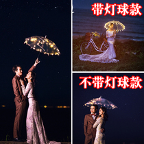 Night scene wedding photography creative LED transparent umbrella light string new studio photo location travel photo props light umbrella