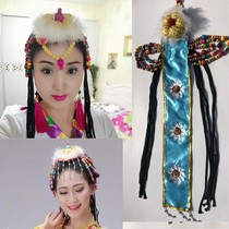 June 1 new Tibetan red headdress dance costume decoration female minority Tibetan adult performance clothing custom female