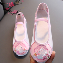 Old Beijing Children cloth shoes Embroidered shoes Girls Hanfu shoes Baby net shoes Breathable sandals Costume shoes Chinese style