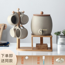 Cold kettle in the log ceramic set household cold water Cup 2L large capacity heat-resistant high temperature explosion-proof juice bubble teapot