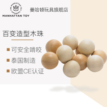 Manhattan Baby Toy Teether Grip Training Wooden String Jewelry Treasure Molar