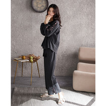 Casual wear ~ home shopping is very good cotton pajamas Ladies Spring and Autumn long sleeve loose can wear suit