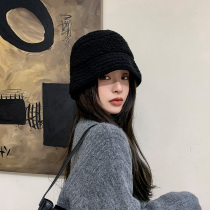 Japanese AR Japanese retro Lamb hair fisherman hat Korean Joker basin hat children round face suitable hat winter