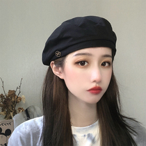 Japanese AR beret female spring and summer Joker Black octagonal hat subnet red Korean version Japanese British retro painter hat