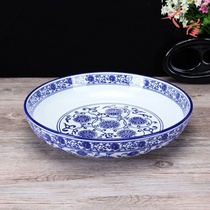  Blue and white porcelain ceramic flat plate dumpling plate Western plate Fruit plate Cold dish plate Hot dish salad plate Steak plate