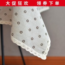 Hotel Home Hotel Retro Cotton Linen Small Fresh Dining Table Cloth Dust Cloth Dust Cover Tea Table Cloth Nordic Day Style