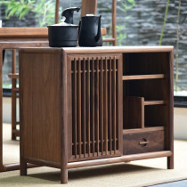 Zen new Chinese solid wood sideboard black walnut tea cabinet modern simple locker living room Tea side cabinet tea table