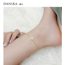 DANIKA homemade 2021 New 18K rose gold word anklet female ins simple niche design does not fade
