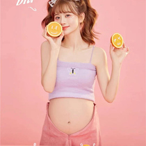 Pregnant womens photo clothing new cute hipster candy color knitted suspender photo studio pregnancy belly pregnant woman Photo Clothing