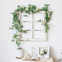 Fresh and small daisy emulated floral vines Shielded From Fake Flowers Walls Decorated Vine Plants Indoor Air Conditioning Tubes Vines