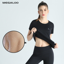 Megaloo sweaty clothes womens tops sweating clothes slimming clothes fitness yoga running fitness clothes breaking sweat clothes