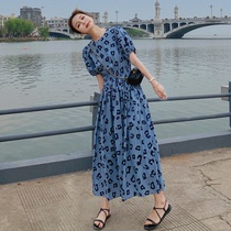 maje kara french floral bubble sleeve dress female summer 2021 new waist thin bellflower long skirt
