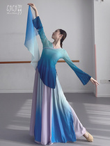 Moving dance classical dance dress female color fairy air elegant big swing skirt half-length gauze Chinese modern national practice uniform