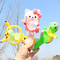 Children Cartoon Hand-shaking Pinching Small Fan Portable Dormitory Mini Fan Student Reward Small Gift Opening Gift-giving