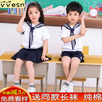 Childrens Sailor Suit Summer Set Primary School Class Clothes Academy style jk uniform Navy style graduation photo group purchase can be customized