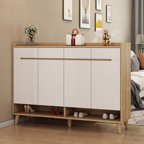 Shoe cabinet home door entrance door living room porch cabinet large capacity Nordic log color locker balcony storage