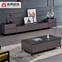 Italian rock board coffee table TV cabinet locker light luxury floor cabinet simple modern TV Cabinet 2 meters living room combination