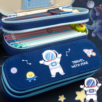 Multifunction Pen Bag Large Capacity Canvas Han Edition Elementary School Students Stationery Bags Young Girls Hearts Ins Tide Double Junior High School Creative Mens Korea Lovely Day Series Small Fresh Retro Retro Style Net Red Lead Pencil Case