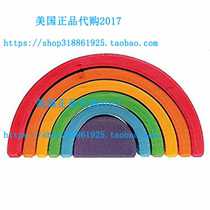 Grimms 6-Piece Rainbow Stacker - Nesting Wooden Waldorf Bl