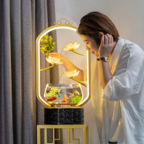 Chinese goldfish tank small desktop creative cycle running water to the ground household ornaments small fish tank living room TV cabinet