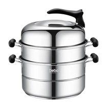 German Debo Debo steamer soup pot 3 layers thickened stainless steel 28cm double bottom to increase gas induction cooker general