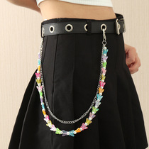y2k hot girl girl waist chain with skirt skirt chain waist decoration punk subculture hanging chain summer dress personality style