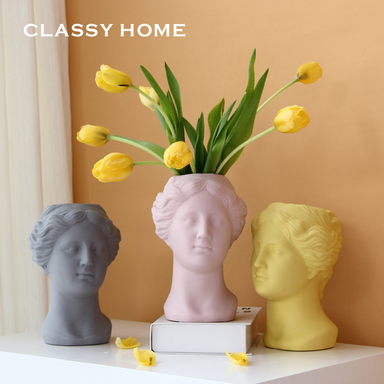 Greek goddess creative handmade ceramic vase vase flowers in modern light luxury simple Nordic study fashion pendants