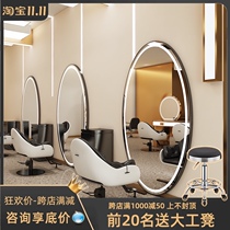 Hairdressing shop mirror table Net Red Barber Shop hair cutting mirror hair salon dedicated single-sided permed Wall Barber mirror