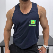 Pure cotton Micro profile fine garment cotton loose vest sleeveless T-shirt muscular men fitness slim small fresh