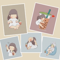 (Bubble embroidered nest) DMC self-matching kit Milk Tea girl Series 5 picture