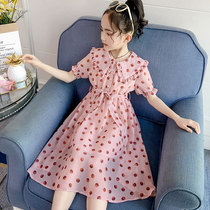 Net red Girls chiffon dress summer dress 2021 new childrens summer skirt female big child foreign princess long dress