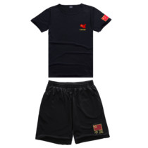 Summer training suit suit mens black short sleeve T-shirt thin wear-resistant breathable work clothes security overalls