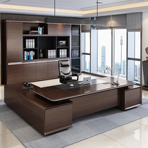 Office Furniture Boss Table Solid Wood Leather Big Bandae Paint President Table Brief Modern Manager Desk Officer Desk