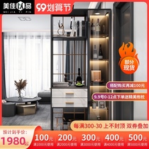 Light luxury entrance entrance door cabinet shoe cabinet integrated living room screen partition cabinet iron art modern simple decorative cabinet wine cabinet