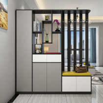 Door entrance cabinet shoe cabinet integrated modern simple living room hollow partition cabinet double-sided screen cabinet entrance shelf