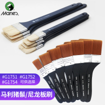 Marley nylon board brush Painting brush bristle short rod oil painting board brush gouache acrylic oil painting brush Art hand-painted wall painting bottom brush brush Single gouache acrylic paint shading brush wall brush