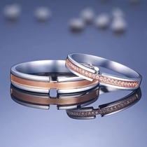 Spot white 18K gold diamond ring Fashion couple diamond ring wedding engagement men and women is customized ring