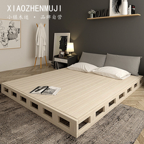 Customized solid wood hard board mattress wooden waist protection frame floor bed frame floor low bed Japanese tatami bed floor bed