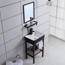 Nordic wash basin floor type small apartment washbasin cabinet combination bathroom integrated support basin washbasin washbasin