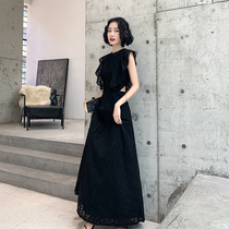 Evening dress Dress Lady Noble Black Banquet Temperament Big size Slim Lace Long dress The dress normally can be worn in summer