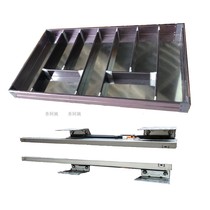 New tool pull basket aluminum alloy kitchen cabinet track buffer damping low cabinet chopsticks shovel fork spoon drawer storage