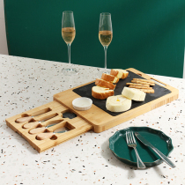 Nanzhu cheese board set European mildew-proof western tableware pastry cheese plate fruit snacks rock with knife and fork