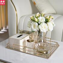 Light luxury tissue box set household decoration sample room tea table multi-functional high-end collection of drawing box
