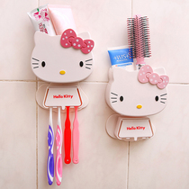 Toothbrush Holder Suit Free of punching Cartoon cute washroom Bathroom Suction Wall Type Containing Rack Toothpaste Tooth shelf