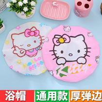 Shower cap waterproof thick cartoon KT cat jingle shower cap kitchen oil-proof shower adult childrens oil cap